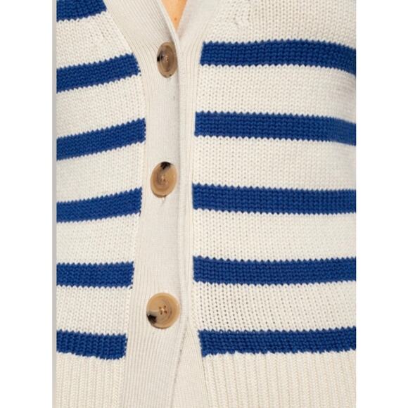 Toteme wool blue striped cardigan - Picture 4 of 8